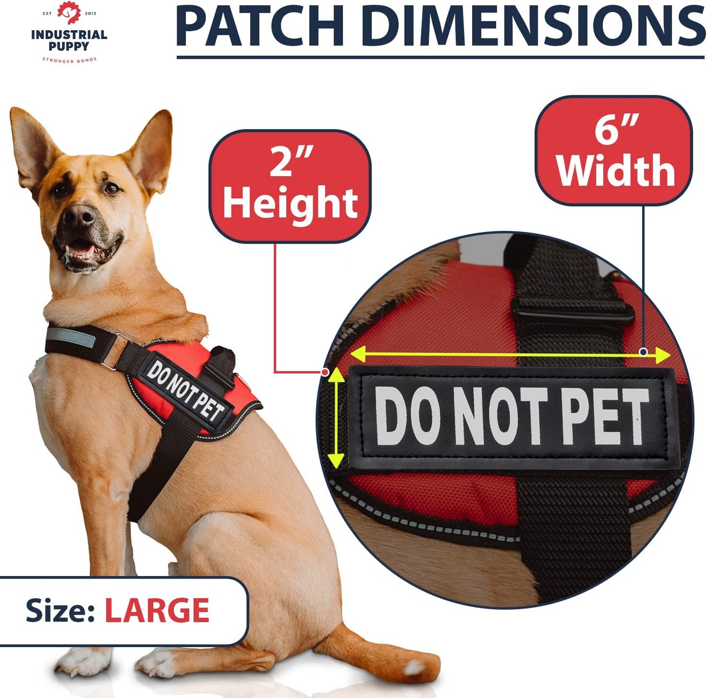 Do Not Pet Patch - Attachable Patches with Hook Backing for Do Not Pet Dog Vest Harness or Collar - Service Dog, Emotional Support, Service Dog in Training, and Therapy Dog Patches