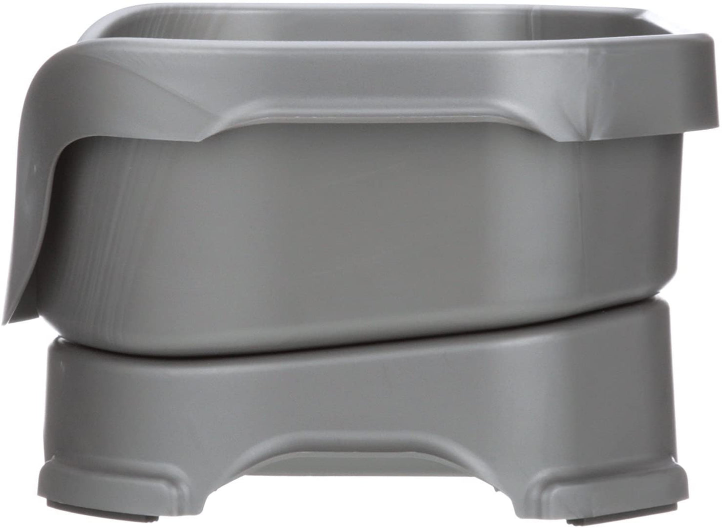 Neater Feeder - Deluxe Model - Mess-Proof Dog Bowls (Small, Gunmetal) - Made in USA - Elevated, No Spill, Non-Tip, Non-Slip, Raised Stainless Steel Food & Water Pet Bowls