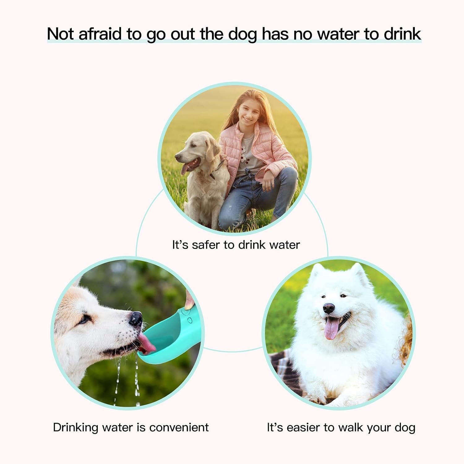 Dog Water Bottle Dog Bowls Dog Water Bowl Dispenser Portable Dog Water Bottles for Cat,Rabbit,Puppy and Other Pets for Walking,Hiking,Travel…